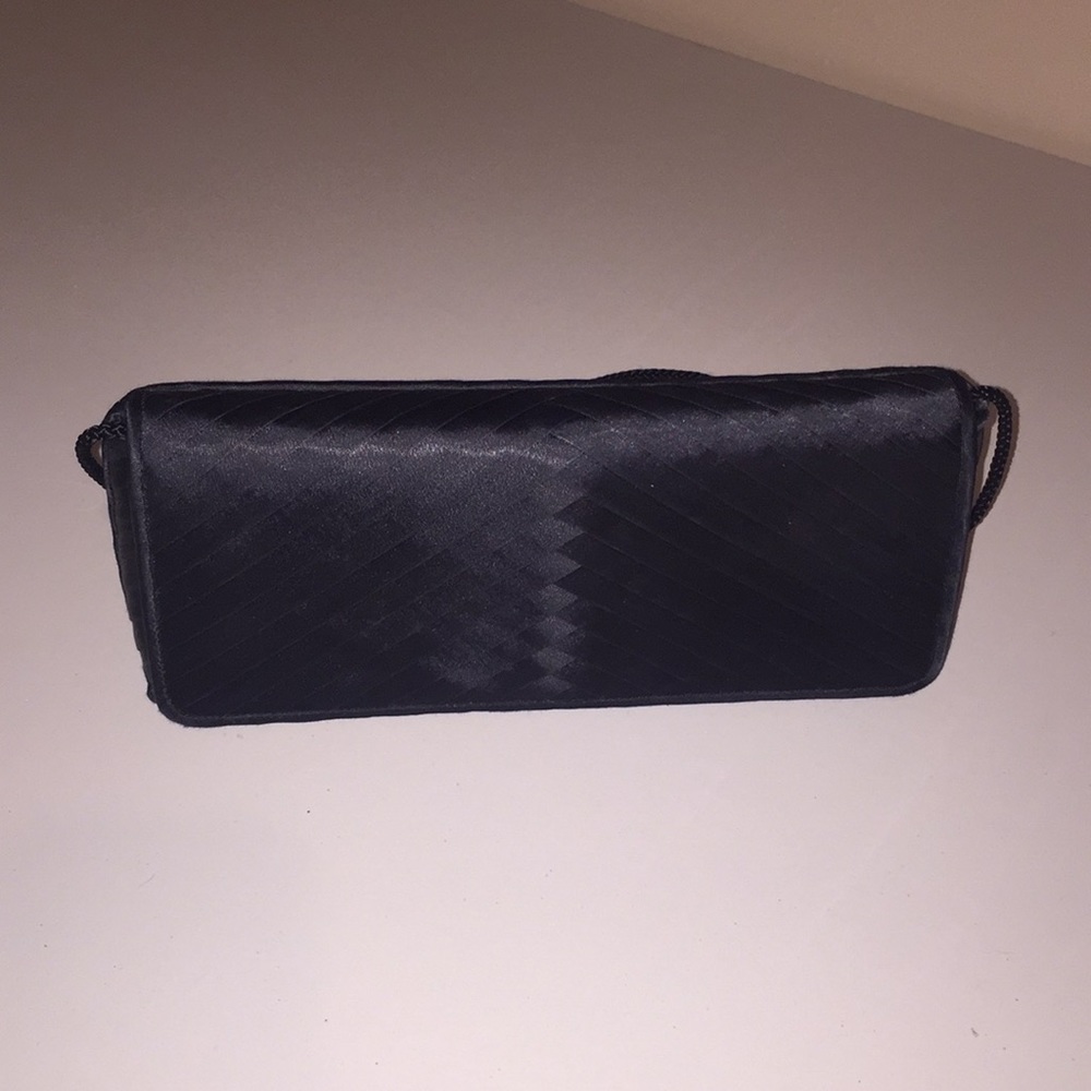 Valerie Stevens black satin evening bag